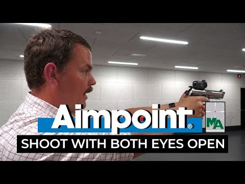 Aimpoint  AB Shooting over red dot with a handgun with eyes open and sights covered