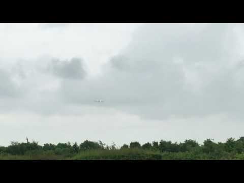 Iron Maiden's Plane (Ed Force One) landing at East Midlands Airport for Download Festival 2016