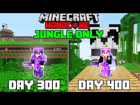 I Survived 400 days in Jungle only World in Minecraft Hardcore(hindi)
