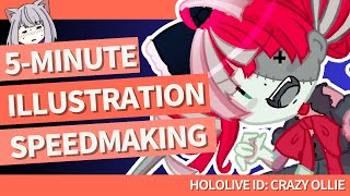 【Hololive ID】Crazy Ollie Illustration | クレイジー・オリー お絵かきメイキング / Speedpainting Timelapse