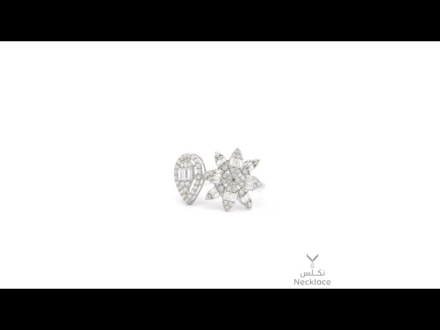 خاتم ذهب أبيض عيار 18 المتقن (RNLZ.0441)