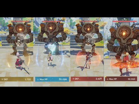 Noelle vs Diona vs Xinyan vs Thoma Shield Strength Comparison | Genshin Impact