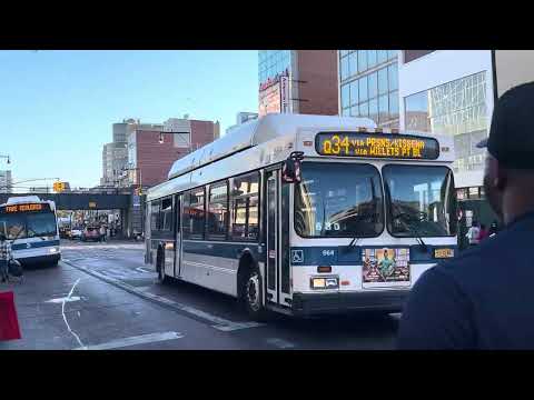 MTA Bus Co: 2012 NFI C40LF #564 on the Q34 to Whitestone approaching Main St/Roosevelt Av
