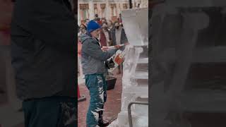 Salem's So Sweet 2022. Ice sculpture demonstration by Ice Effects Boston