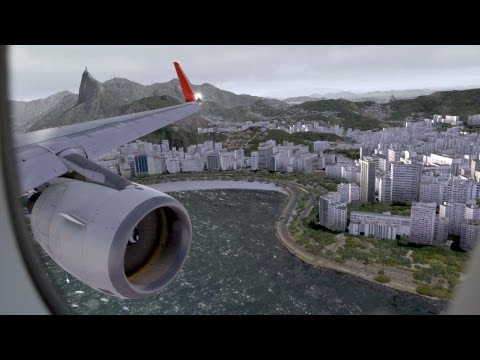 FSX - Flight Simulator X - RIO de JANEIRO Santos Dumont RW02R Landing TAM A320 Neo1080p HD