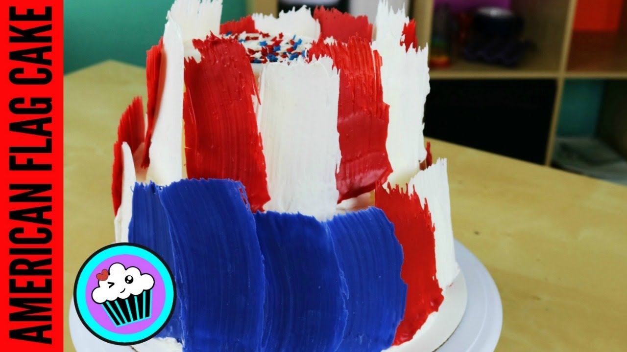 AMERICAN FLAG Brush Stroke Cake | Pinch of Luck