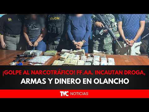 ¡GOLPE AL NARCOTRÁFICO! FF.AA. incautan droga, armas y dinero en Olancho