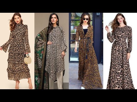 Trendy and Elegant Leopard print long maxi dress design ideas for girls 2020 / Animal Print Dresses