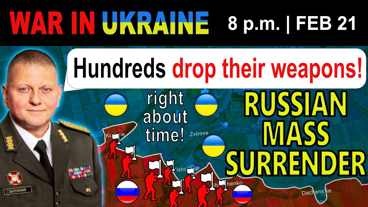 21 Feb: WHITE FLAGS EVERYWHERE! Entire Russian Units LAY DOWN ARMS TO UKRAINIAN FORCES!