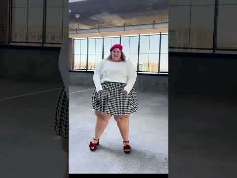 Plaid mini skirt styled four different ways.