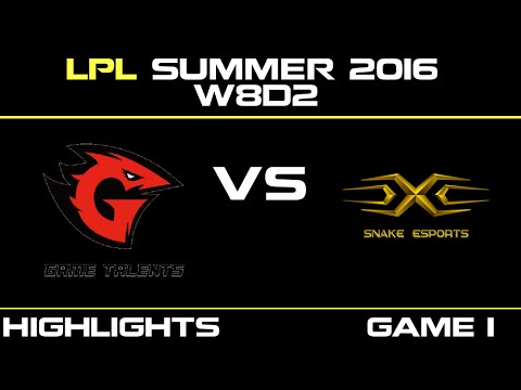 GT vs SS Game 1 Highlights Tencent LPL Summer 2016 W8D2 Game Talents vs Snake   GT vs SS   LPL LOL