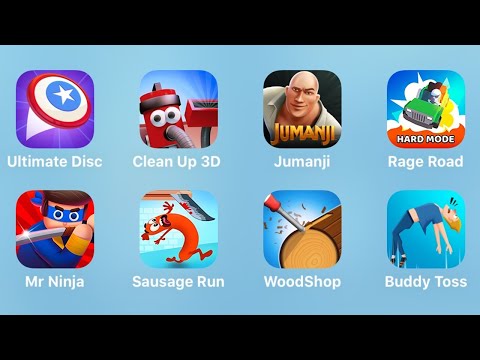 Ultimate Disc, Clean Up 3D, Jumanji, Rage Road, Mr Ninja, Run Sausage Run, Wood Shop, Buddy Toss