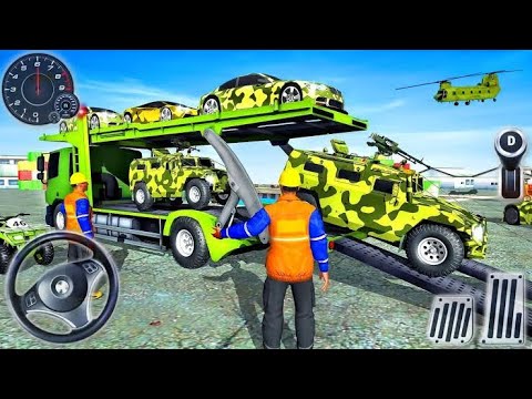 US Army Vehicle Transporter Truck Simulator - Army Car Driving Game - Android Gameplay