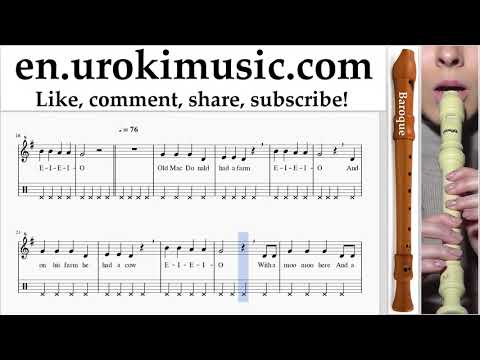 How to Play Recorder (B.) Old MacDonald - Had a Farm Tabs Part#2 um-b-rn352