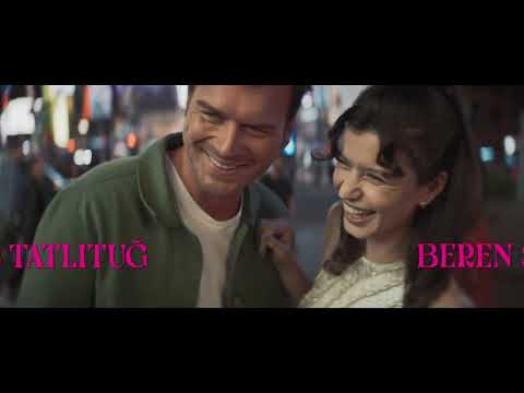Last Call for Istanbul 2023 official Netflix trailer frame with Beren Saat and Kıvanç Tatlıtuğ in New York night lights