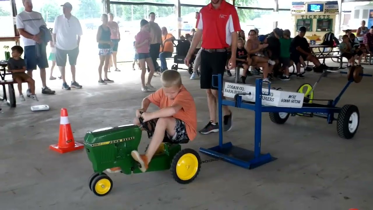 2025 Logan County Fair - Some Kiddie Tractor Pull contestants give it a go