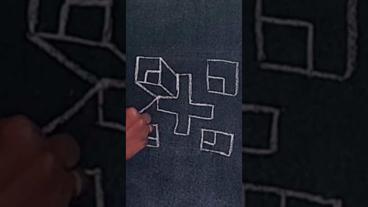 3D trick arts 🔥 step-by-step blackboard drawing 🔥 ✨️ #short
