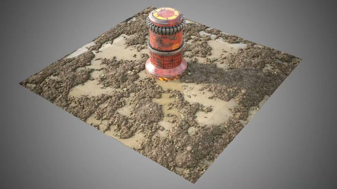 Carrelage de sol en boue Modèle 3D