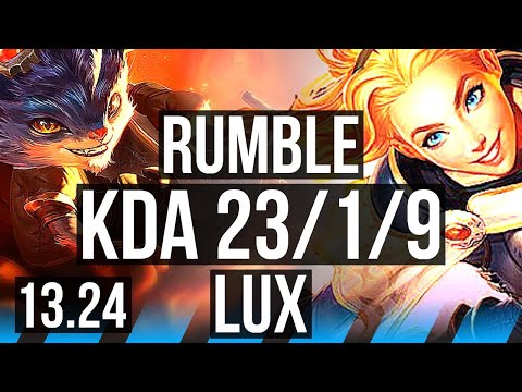 RUMBLE vs LUX (MID) | 23/1/9, Legendary, 500+ games | BR Grandmaster | 13.24