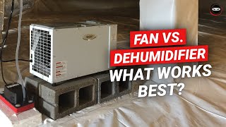 Crawl Space Fan vs Dehumidifier Before/After | Do Crawl Space Fans Dry better than Dehumidifiers
