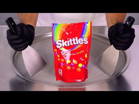 Skittles — Ice Cream Rolls | Satisfying Visual ASMR 🔴🟠🟡🟢🔵🟣