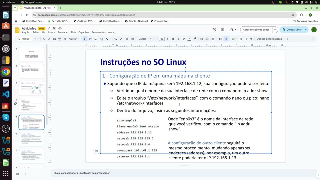 Implementando uma rede de computadores com VirtualBox