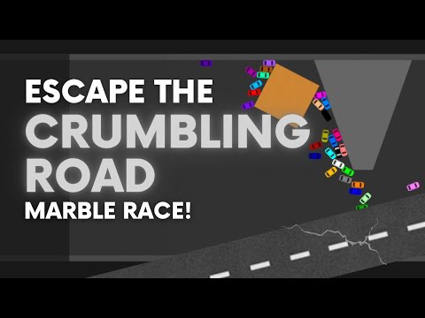 Escape the Crumbling Road - Survival Algodoo Marble Race