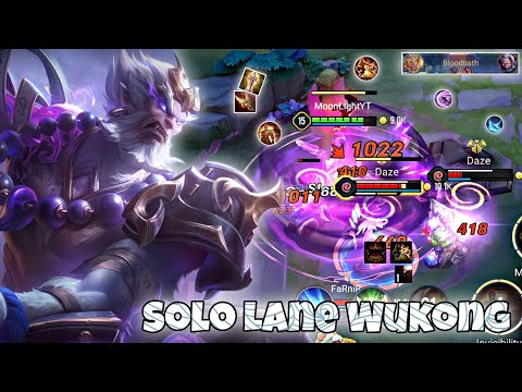 Wukong "Cursed Demon King" Solo Lane Gameplay | Arena of Valor | Liên Quân mobile