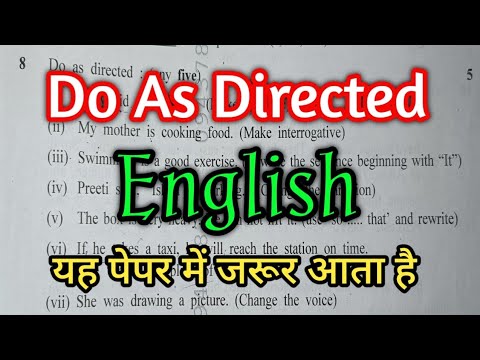 do as directed | Do as directed kaise solve kare | डू एज डायरेक्टेड कैसे हल करें | English grammar