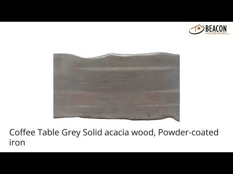 Coffee Table Grey Solid acacia wood Powder-coated iron