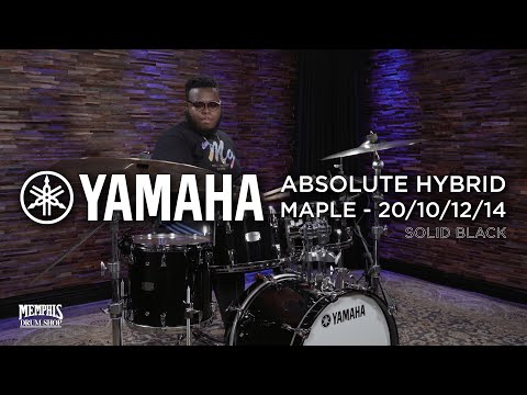 Yamaha Absolute Hybrid Maple Drum Set 20/10/12/14 - Solid Black (AM0JF40JSOB)