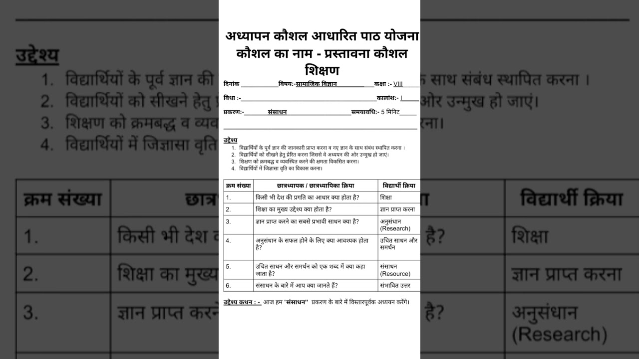 B.Ed micro teaching । Microteaching of SST । प्रस्तावना कौशल। lesson plan