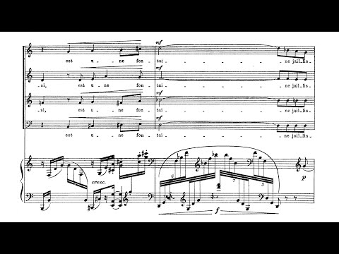 Florent Schmitt - Le Chant de la Nuit for Choir and Piano, Op. 120 (1949) [Score-Video]