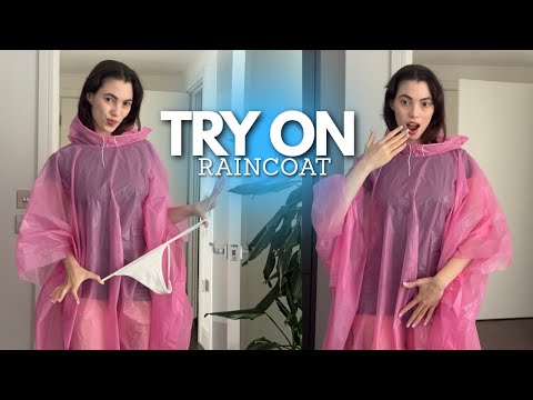 [4K USA] Pink Raincoat Try-On | Bold & Fresh Look