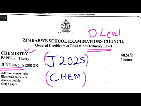 O LEVEL CHEMISTRY ZIMSEC J2025 - SECTION A