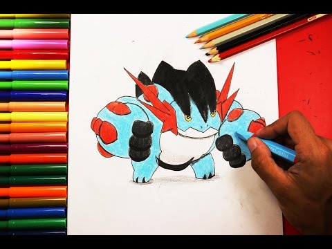 how to draw pokemon mega swampert - Cómo dibujar...