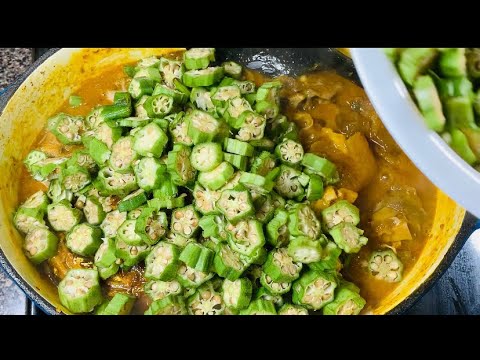 OKRA SOUP WITH OGBONO | NIGERIAN SOUP || AMALACHUKWU’S KITCHEN