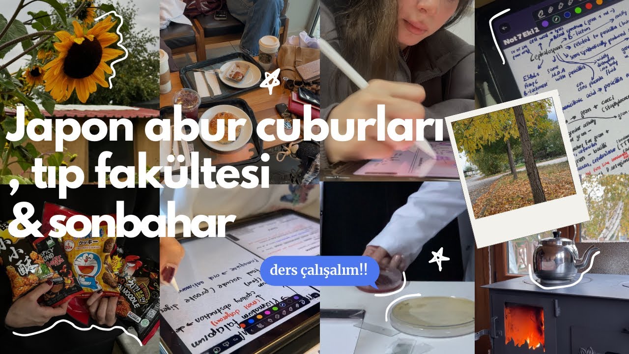 tıp fakültesinde iki gün🍵|Japon atıştırmalıkları, ders çalışalım ve sonbahar✨🍁