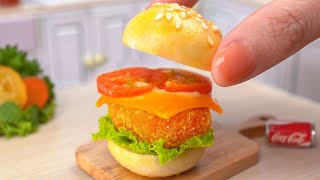 🍔 Yummy Miniature Fish Burger Recipe | Delicious Miniature Cooking Food In Real Life | Tiny Cakes