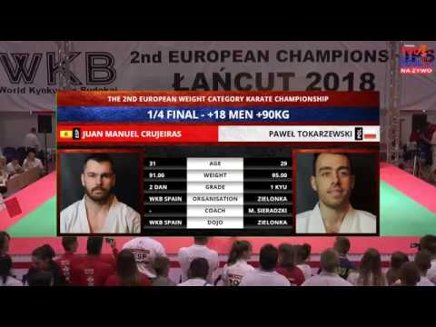 Juan Crujeiras (Spain, aka) - Pawel Tokarzewski (Poland, shiro). 1/4 Final +90kg Men. The 2nd EC WKB