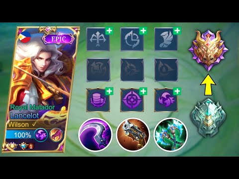 LANCELOT PERFECT BUILD & EMBLEM SET TO RANK UP FASTER!! | BEST 1 SHOT BUILD!🔥 | AGGRESSIVE GAMEPLAY