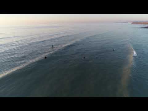 Drone footage of glassy waves at Wimereux
