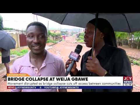 Bridge collapse at Weija Gbawe: Movement disrupted as ridge collapse cuts off access between cmty.