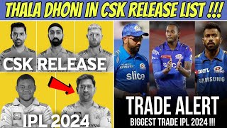 Thala Dhoni In CSK Release Players List ? 😭 Rohit - Hardik IPL 2024 Trade Window Update