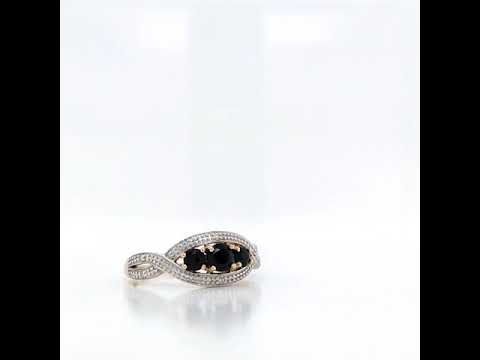 9ct Yellow Gold Sapphire & Diamond Ring