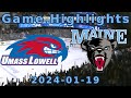 Maine vs UMass Lowell 2024-01-19 Game Highlights