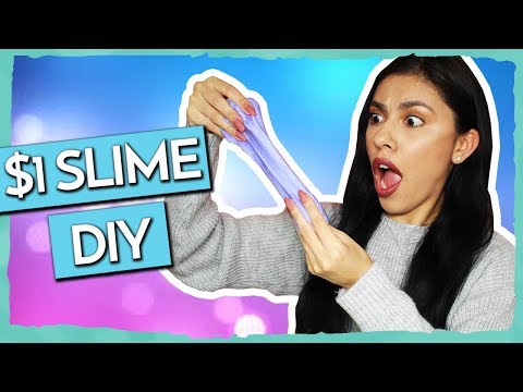 CHEAP SLIME DIY - HOW TO MAKE SLIME FOR $1! (Normal Slime & Fluffy Slime)