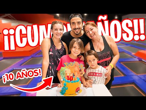 FIESTA de CUMPLEAÑOS en PARQUE de TRAMPOLINES ¡Carlitos CUMPLE 10!