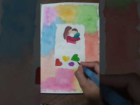 Beautiful mother's Day drawing with watercolours || Happy mother's Day #shorts