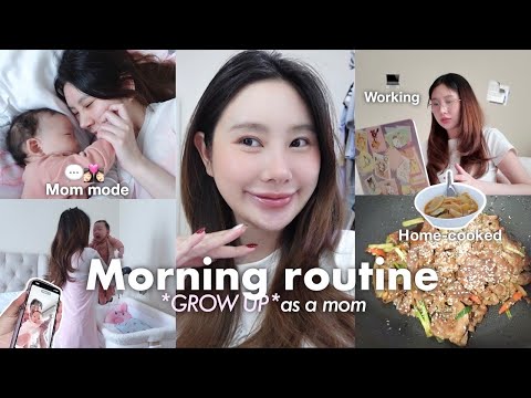 Morning Glow Up Routine⋆.𐙚 ̊ |Mom Life work life balance, skincare routine,home cooked